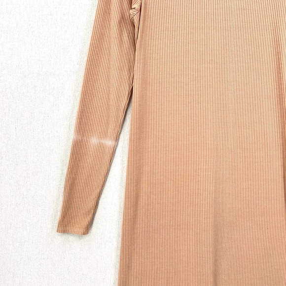 ENZA COSTA Silk Rib Dress Womens Medium Pink Turtleneck Long Sleeve Midi NEW - Picture 10 of 15